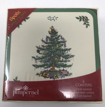 Pimpernel Spode Christmas Tree Coasters Cork Backed New Sealed Set of 6 - $19.99