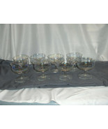 8 Vintage Iridescent Fine Crystal Optic Dessert Sherbet Goblets 1890&#39;s  ... - $123.75
