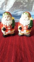 Vintage Ceramic Christmas Santa Salt Pepper Shakers - $14.01