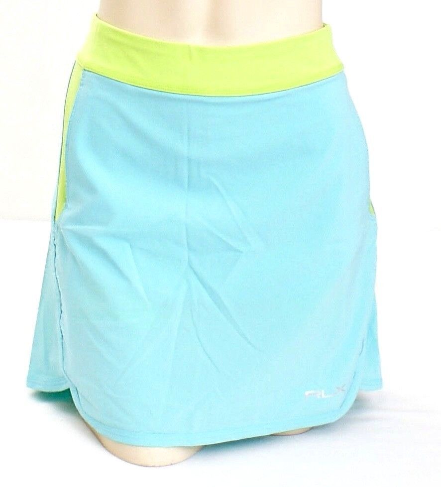 RLX Golf Ralph Lauren Blue & Green Skort Skirt with Shorts Women's ...