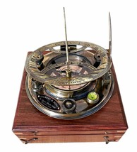Large Perfectly Calibrated Big Sundial Compass with Wooden Box Top Grade