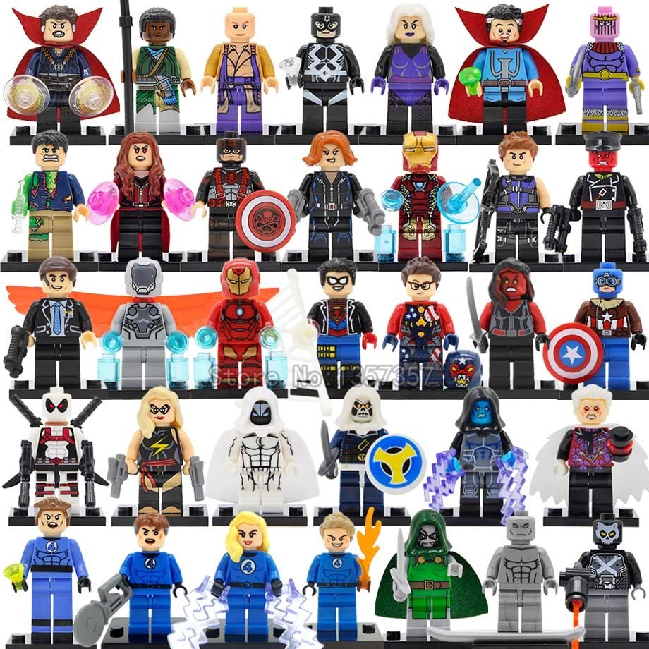 34pcs Marvel Fantastic Four Avengers Doctor Strange Iron Man Hawkeye