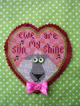 Ewe Are My Sunshin valentine cross stitch kit  Val's Stuff    - $14.50