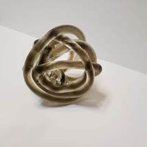 Glass Knot Rope Sculpture, Mid-Century Modern Hand Blown Art Glass, Smoky Brown image 6