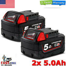 2-Pack New 18V 5.0 Ah Li-Ion Milwaukee 48-11-1852 Batteries M18 Xc18 48-11-1850  - $68.99