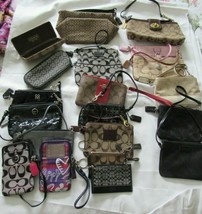 LOT 21 COACH Wallets Zip Around Wristlets Small Bags Eye Glass Cases- Re... - $247.49