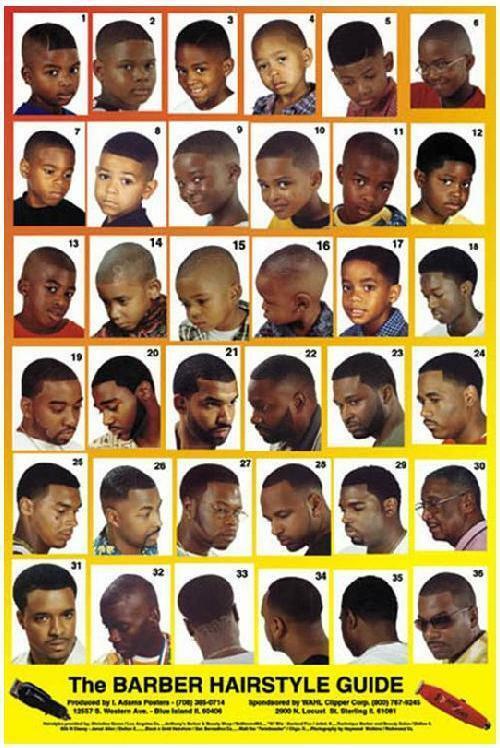 01YM Men & Boys Hairstyle Guide Barber Poster 36 Unique Styles 24" x 36