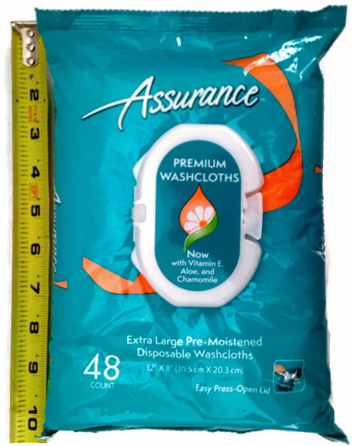 Assurance Premium Premoistened Disposable Washcloths, Extra Large