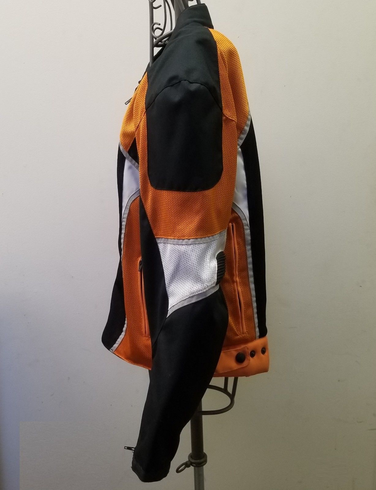 Frank Thomas Men's Size XXL Motorcycle Jacket Orange Black Zip Padded