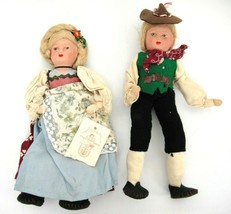 Vintage Petrasch Rosenauer Austrian Dolls 7.5&quot; Girl and Boy Celluloid &amp; ... - $18.80