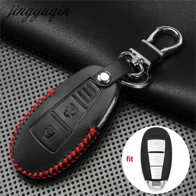2 Button Leather Car Remote Key Fob Cover Case For Suzuki Vitara Swift