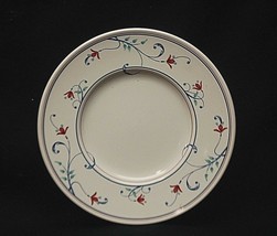 Vintage Annette by Mikasa 6-1/2&quot; Saucer Plate Intaglio Red Flowers Blue ... - $8.90