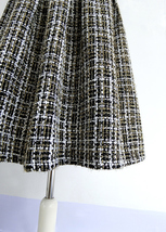 A-line Winter Tweed Skirt Outfit High Waisted Plus Size Burgundy image 9