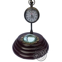 Old Victoria Vintage Titanic Shelf Clock with Compass Office Library Desk Clocks - $32.52