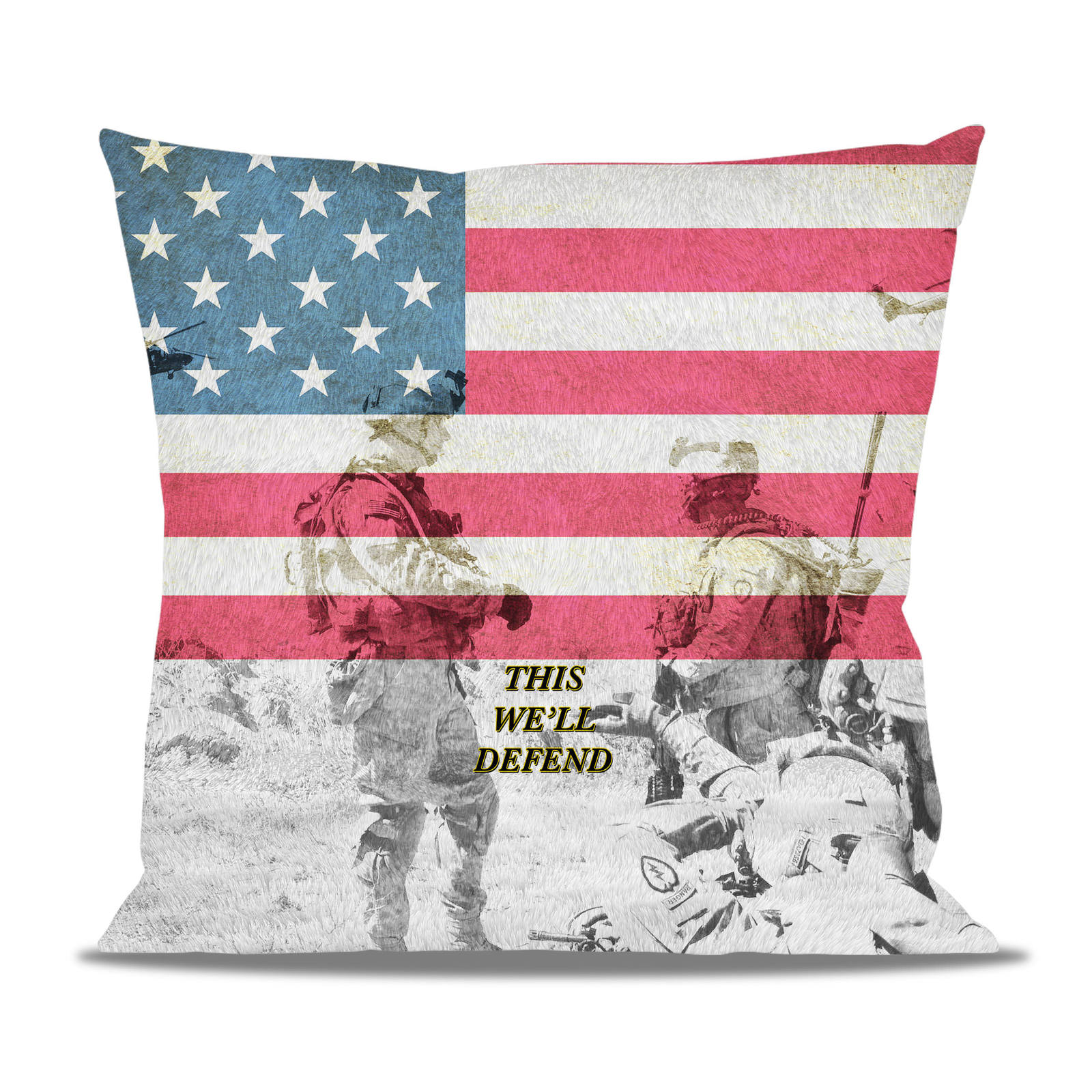 US Army Armed Forces USA Fleece Cushion - Pillows