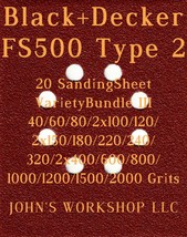 Black+Decker FS500 Type 2 - 17 Different Grits - 20 Sheet Variety Bundle... - $19.97