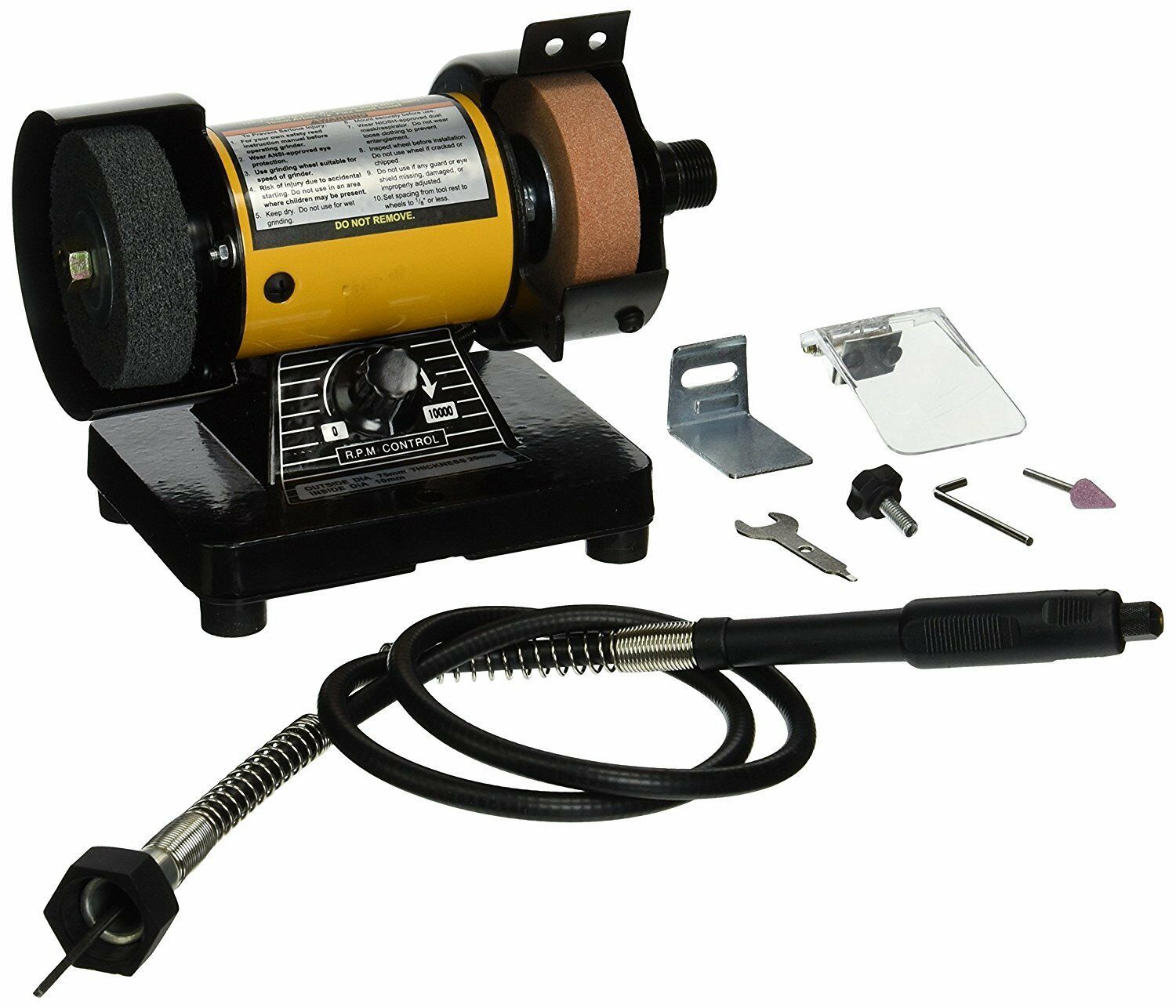 3" Bench Grinder w/Flex Shaft Variable speed Deburring, Grinding and