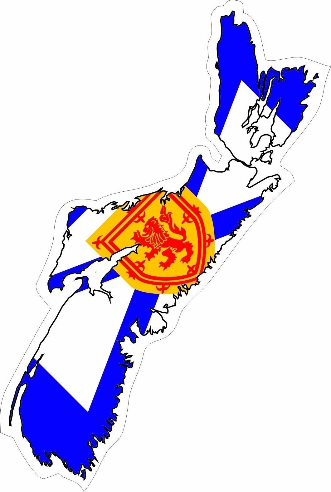 Nova Scotia Flag Map Color Printed Decal Sticker Car Window Wall
