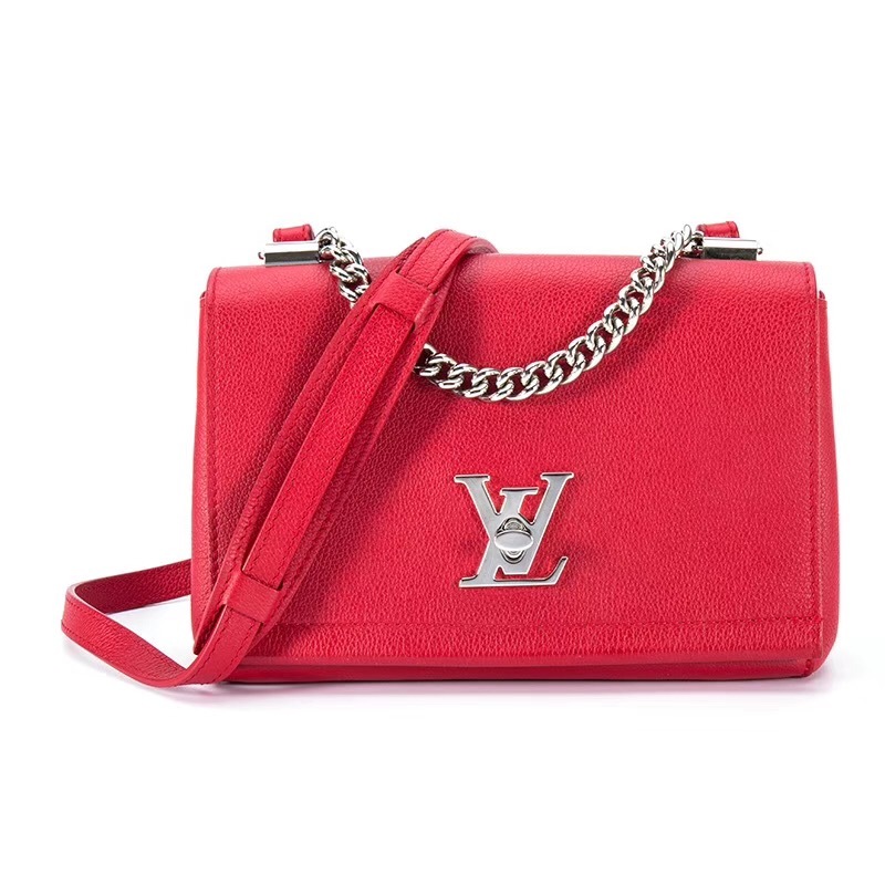 100% Authentic Louis Vuitton Red Rubis Lockme II BB Bag Receipt Mint- Backpacks & Bookbags
