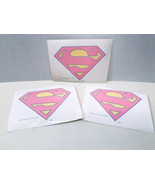 DC Comics Vintage Pink Supergirl Shield Superhero Set of 3 Stickers Trad... - $7.95