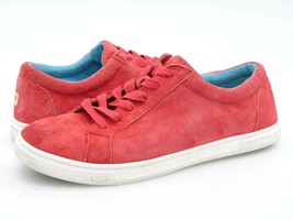 UGG Mens 9 Red Solid Suede Lace Up Low Top Cross Fit Running Sneaker Shoes - $34.99