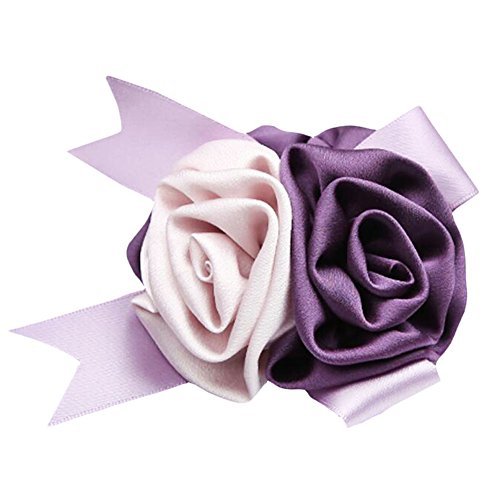 Elegant Flower Elastic Hair Bands Ponytail Holders Hair Ties-Purple