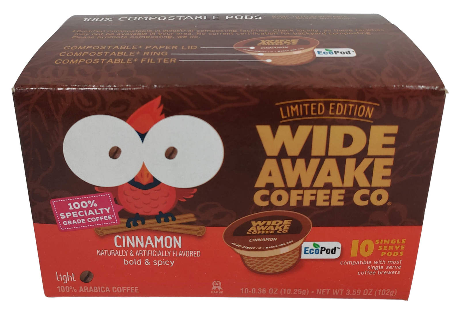 Wide Awake Coffee Pods 10-Pk Cinnamon 