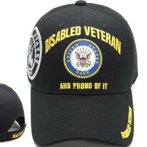 U.S. NAVY DISABLED VETERAN CAP HAT BLACK ADJUSTABLE BACK - Hats