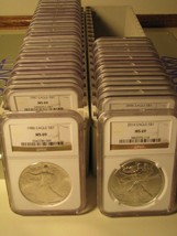 1986 - 2021 T1 American Silver Eagle 36 Coin Set Ngc MS69 Brown Premium Coins Pq - £1,724.10 GBP