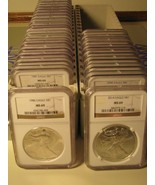 1986 - 2021 T1 AMERICAN SILVER EAGLE 36 COIN SET NGC MS69 BROWN PREMIUM ... - $2,149.95