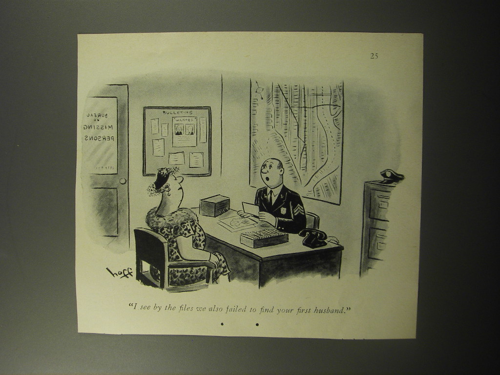 1951 Cartoon by Syd Hoff - I see by the and similar items