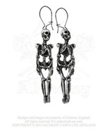 SteamPunk Victorian Alchemy Gothic Pewter Skeleton Earrings, NEW UNUSED - $15.39