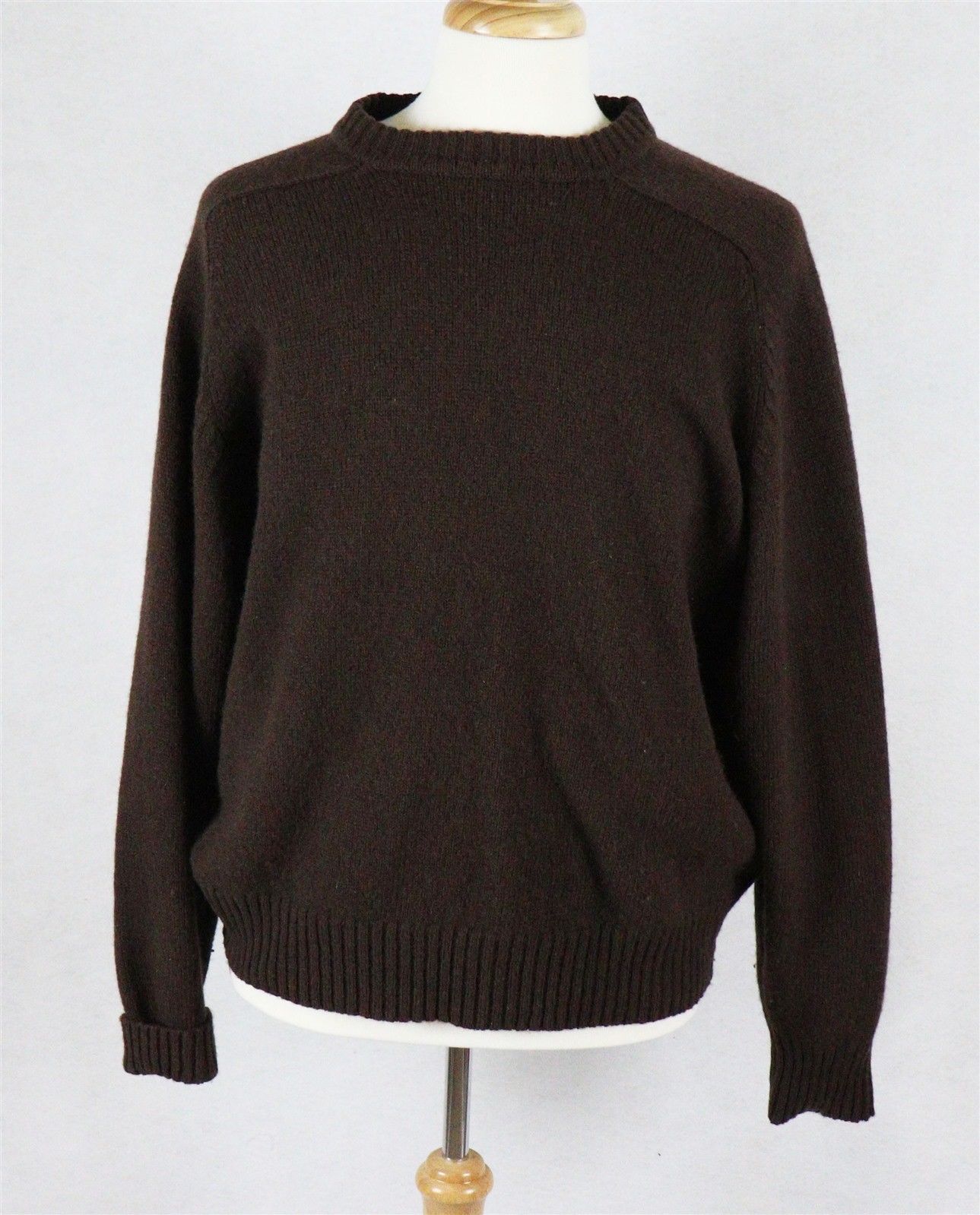 Heather & Tweed Mens 100% Shetland Wool Brown Sweater Size Large - Sweaters
