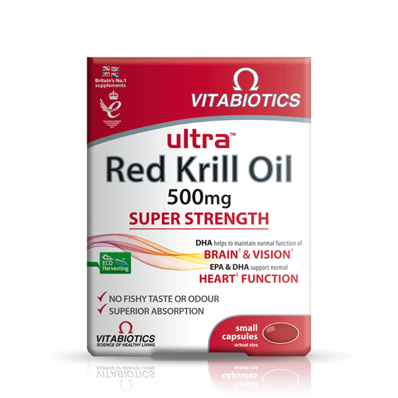 Red Krill Oil Vitamins. Heart Brain & Vision - 30 capsules