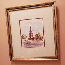 Framed Original Watercolor Painting, signed, St Anne's Church Annapolis Maryland image 2