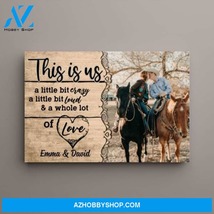 Personalized Canvas, Riding Horse Couple Picture, Gift for Couple and Horse Love - $49.99
