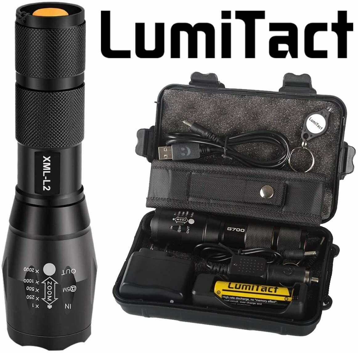 LumiTact G700 Super Bright Tactical Police SWAT Flashlight