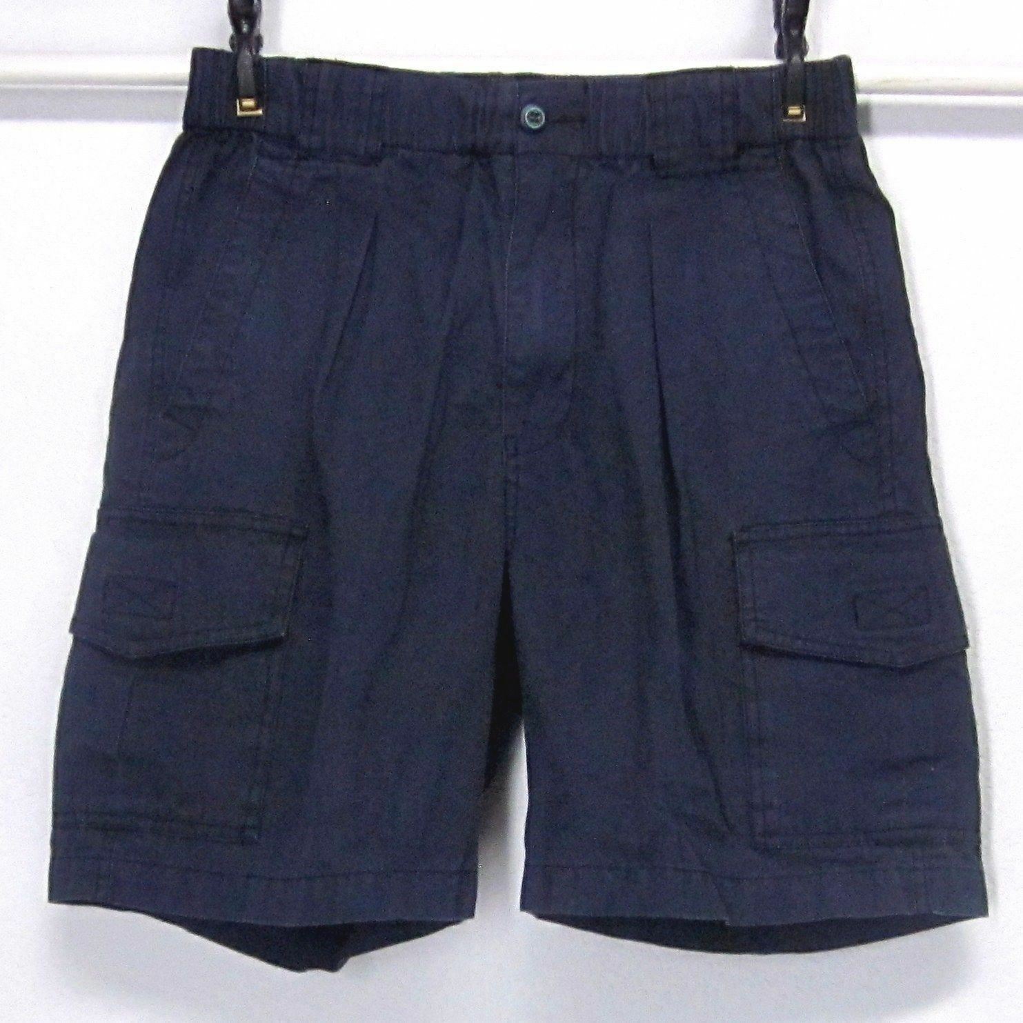 TOMMY BAHAMA RELAX MEN'S (S/P) BLUE CARGO SHORTS COTTON SOLID SINGLE