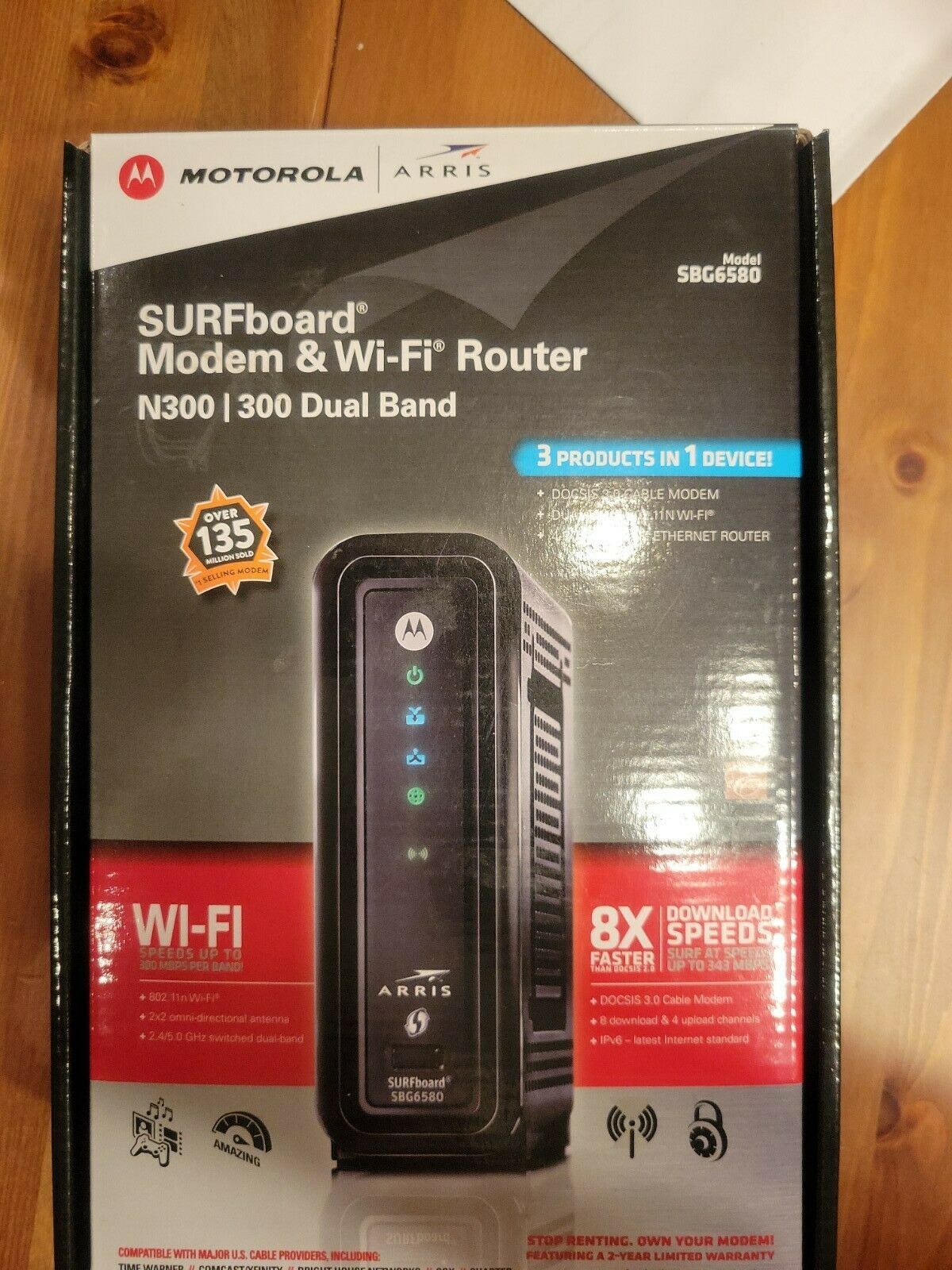 Motorola SBG6580 DOCSIS 3.0 Wireless Cable Modem Router Gateway Comcast