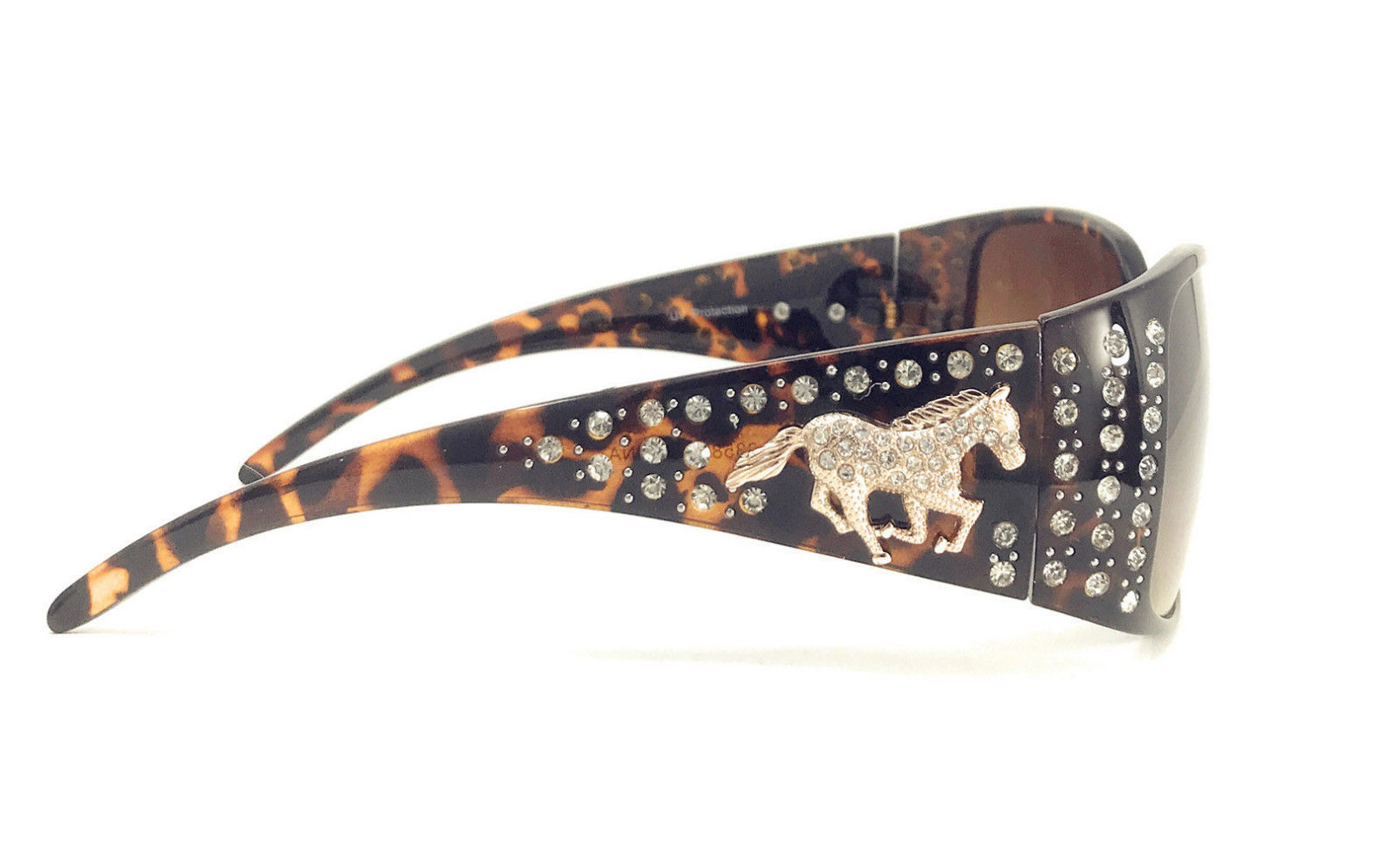 Texas West Womens Horse Sunglasses With Rhinestone Bling UV 400 PC Lens