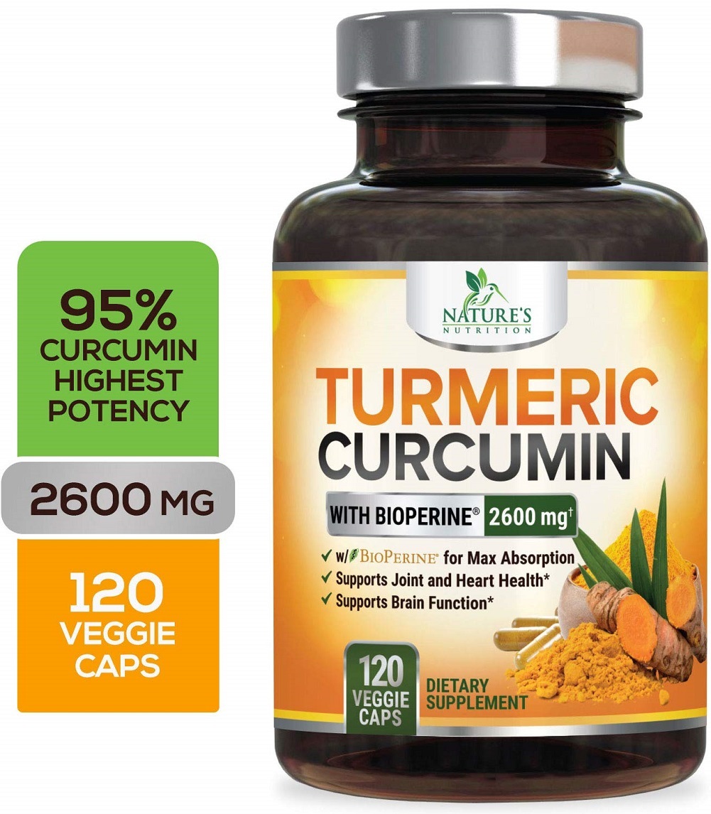 Nature's Nutrition Turmeric Curcumin 95% Curcuminoids 2600mg 120 Caps