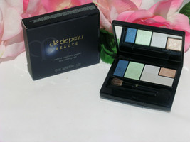New Shiseido Cle De Peau Beaute Eye Shadow Color Quad #5 Blue Green &amp; Hi... - $32.99