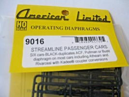 American Limited 9016 Streamline Black Diaphragms for 6 Cars Ath & Riv HO-Scale image 1