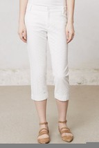 NWT ANTHROPOLOGIE CHARLIE CROPPED EYELET WHITE CROPS PANTS by CARTONNIER 4 - $64.99