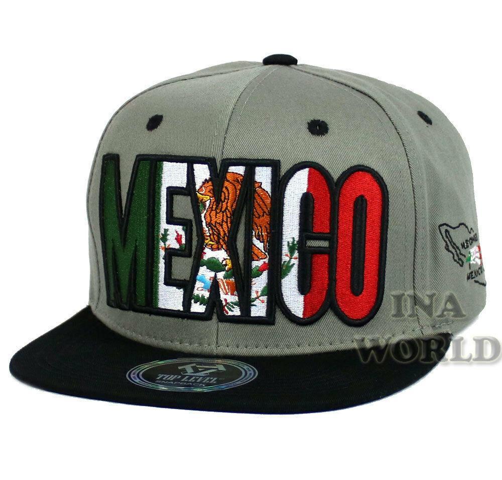 MEXICAN hat MEXICO Flag Cap Snapback Flat Bill 100% Cotton Baseball Cap ...