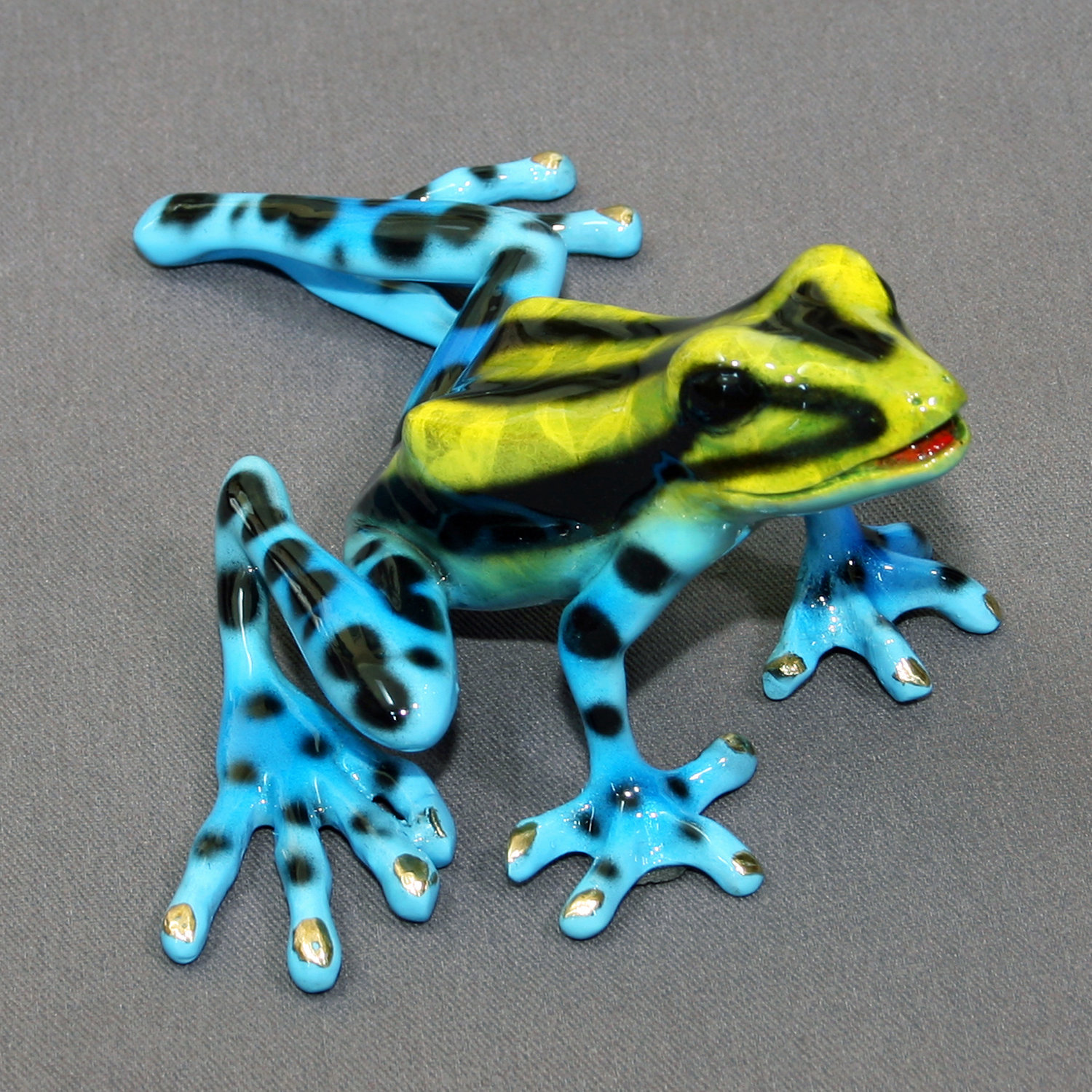 WONDERFUL Color "Precious" BRONZE FROG Statue Figurine Amphibian Art by