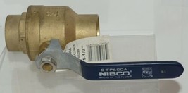 Nibco SFP600A Full Port Brass Ball Valve Solder Ends 1-1/2 Inches image 2