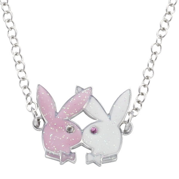 PLAYBOY BUNNY NECKLACE & EARRING STUD SET JEWELLERY GIFTBOX 