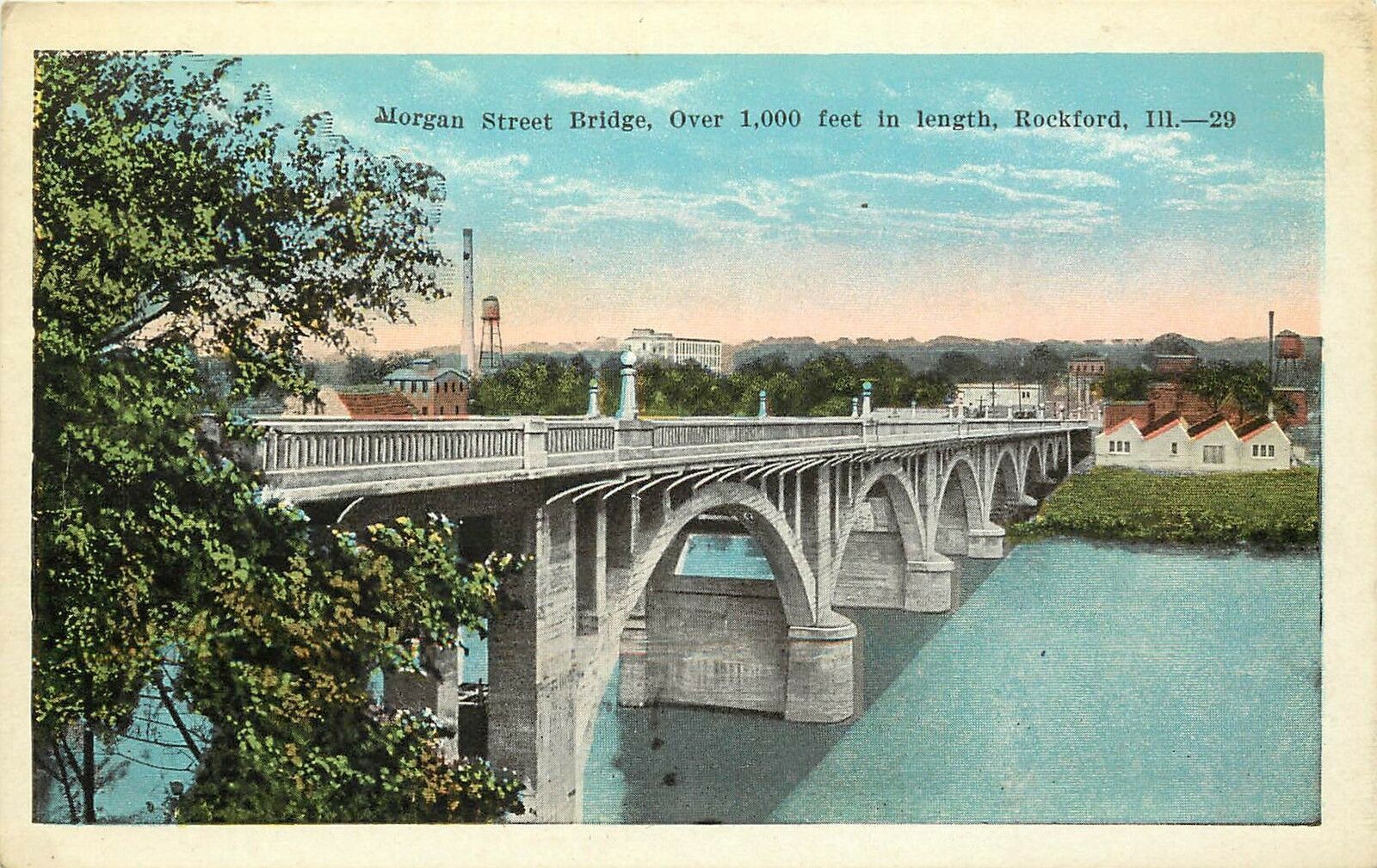 1915-1930 Postcard; Morgan Street Bridge, Rockford IL Winnebago County ...