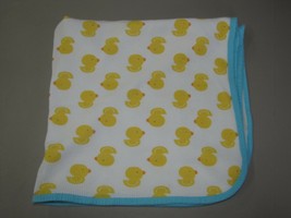 Gerber White Yellow Aqua Blue Thermal Cotton Waffle Weave Duck Baby Blanket  - $39.59